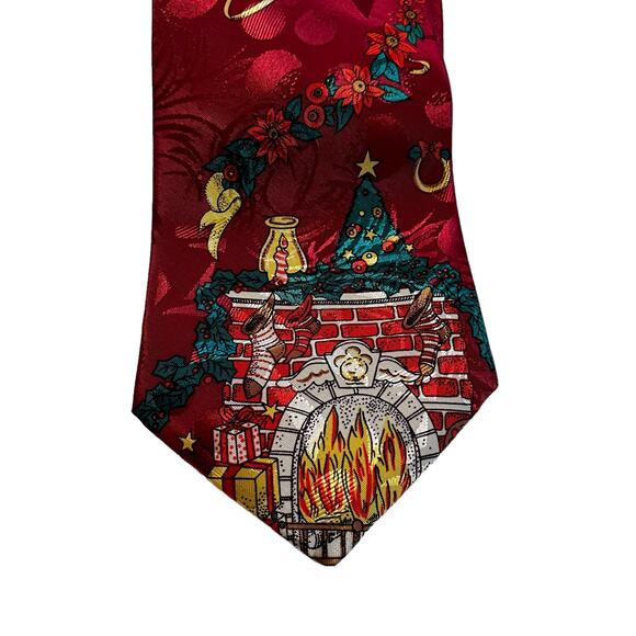 Thornhill Christmas Tree Silk Red Tie Fireplace Tree Stockings - Picture 2 of 10